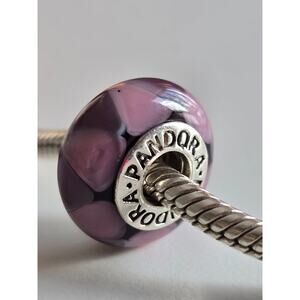 Pandora Ale Sterling Silver 925  Captivating Purple Murano Glass Charm Bead